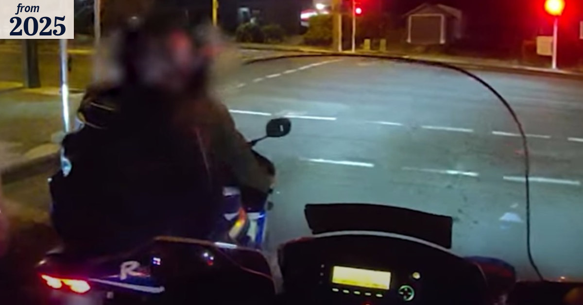 Watch: Rider tries – and fails – to flee police on motorbike before ...