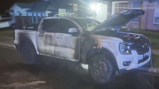 The torched ute belonged to a CFMEU organiser.