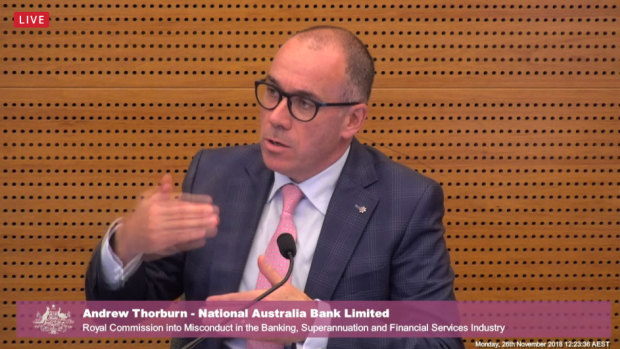 NAB boss Andrew Thorburn:  Points the finger at Andrew Hagger