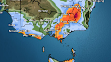 Map of south-east Australia July 5 forecast