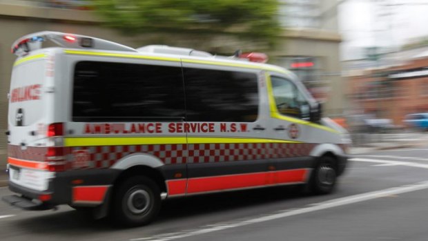 A man has been taken to the Royal North Shore Hospital after colliding with a car.