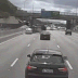 An SUV is sent flying into the air by another car on the Pacific Motorway at Eight Mile Plains.