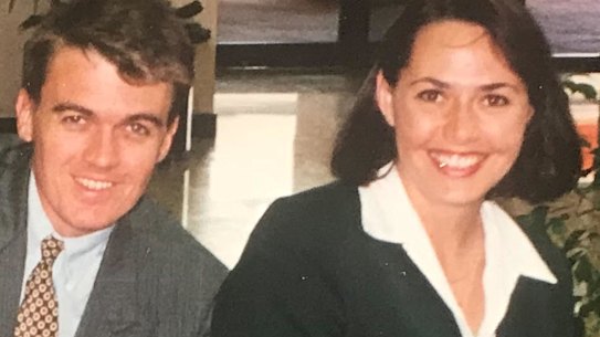 Michael Rowland and Lisa Millar as young political reporters covering the 1996 federal election.