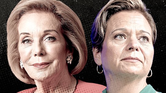 ABC chair Ita Buttrose and Communications Minister Michelle Rowland.