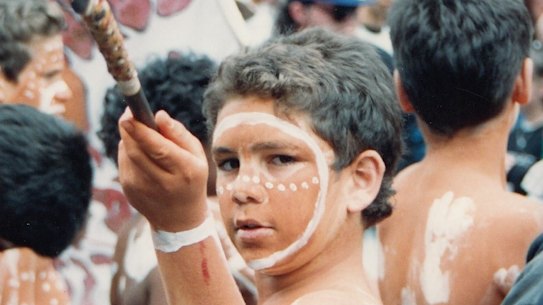 Alister Thorpe in 1992 at a rally at Victoria’s Parliament House.