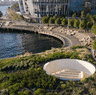 The structure was designed to celebrate the connection between land, sky and sea.
