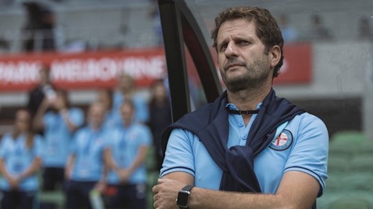 Former Melbourne City women's coach, Joe Montemurro, now at Arsenal, is linked with the Matildas job . November 8, 2017.