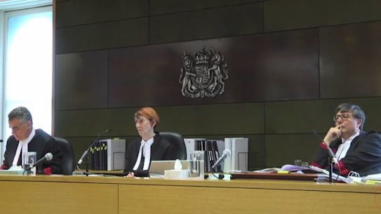 Justice Chris Maxwell, Chief Justice Anne Ferguson and Justice Mark Weinberg on Wednesday.