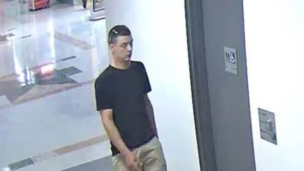Dane Muench in surveillance footage at the shopping centre.