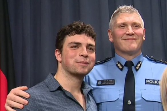 WA Police Commissioner Col Blanch and son Michael Blanch.
