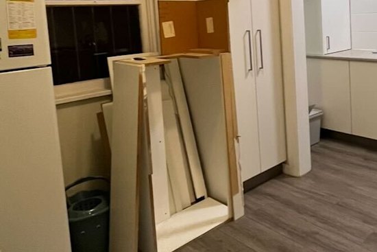 Running repairs to the hot water system in Millie Muroi’s former Sydney apartment.