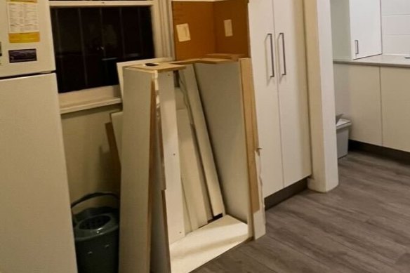 Running repairs to the hot water system in Millie Muroi’s former Sydney apartment.