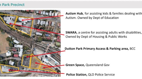 The proposed Dutton Park site is beside the South East Busway and the Park Road station.