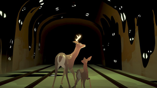 In Way to the Woods, you play as a pair of deer in a world without humans.