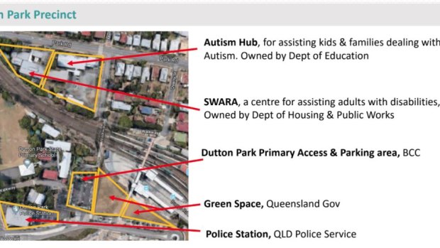 The proposed Dutton Park site is beside the South East Busway and the Park Road station.