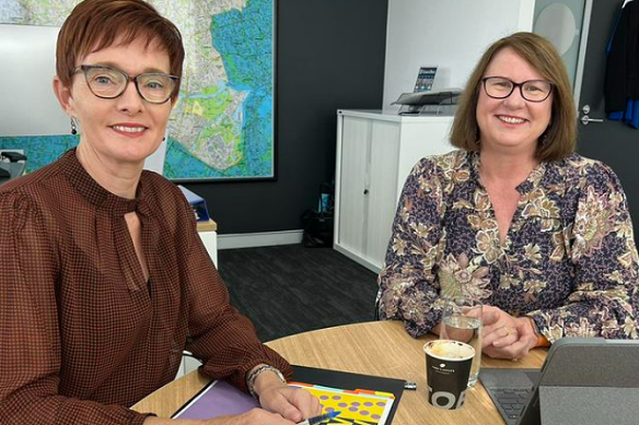 City of Parramatta chief executive Gail Connolly and then-City of Parramatta lord mayor Donna Davis in a May 2023 Instagram post.