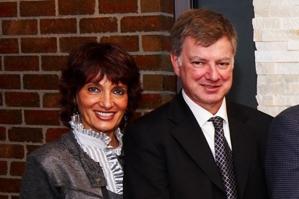 The late Robert Smorgon, Samantha's father, with step-mother Vicky.