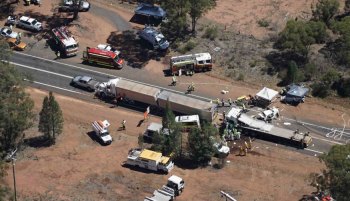 Two people were killed in the crash on the Newell Highway, January 2018.