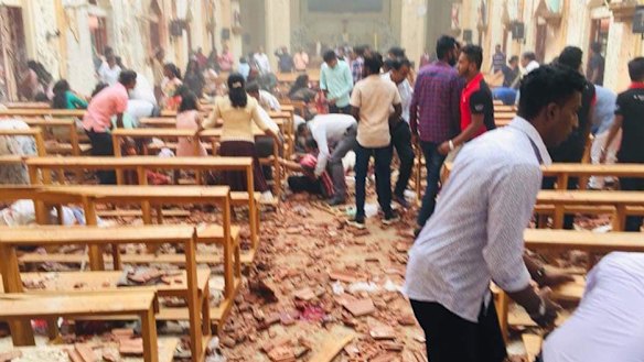 The scene from inside St Sebastian's Church in Katuwapitiya, Negombo.