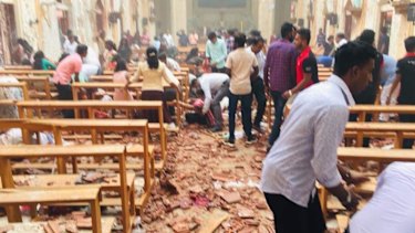 The scene from inside St Sebastian Church in Katuwapitiya, Negombo.