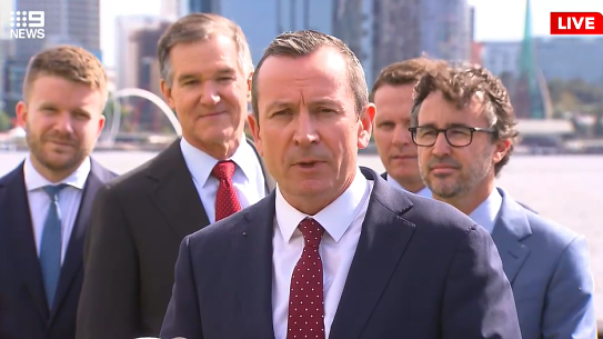 Mark McGowan with resources industry heavyweights on Tuesday morning.