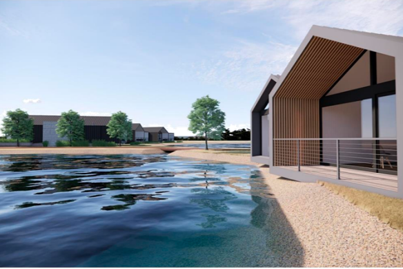 An artist’s impression of the proposed chalets in Wilyabrup. 