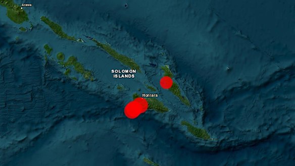 A strong earthquake was followed by strong and shallow aftershocks in the Solomon Islands on Tuesday.