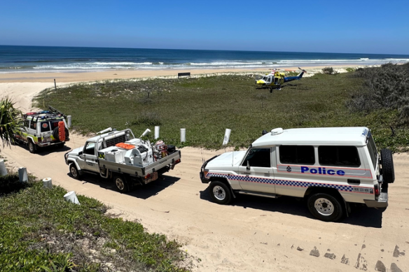 The toddler was airlifted in the RACQ LifeFlight chopper.