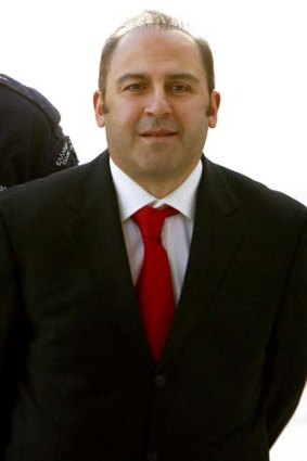 Drug boss Tony Mokbel wearing his favourite court tie. 