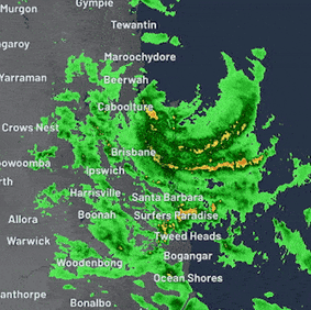 The ex-tropical cyclone is making its way north-west at a speed of 6km/h and brings intense rainfall. 