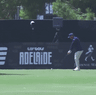 Bryson DeChambeau tops a drive at the 10th hole at LIV Golf Adelaide.