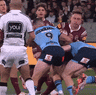 The NRl are investigating this tackle and why Reuben Cotter came from  the field for a HIA.