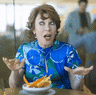 An always animated Kathy Lette at lunch.