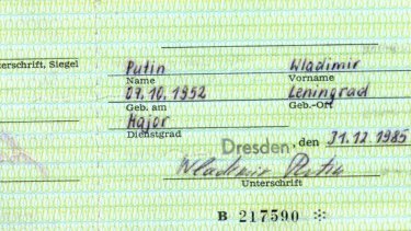 Vladimir Putin S Stasi Identity Card Discovered In German Archives