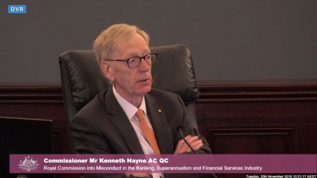 Commissioner Kenneth Hayne at the Royal Commission.