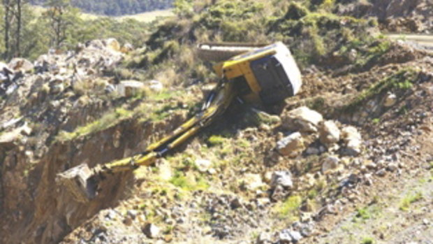 The excavator that Ryan Messenger was operating.