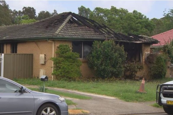 This Canley Heights home was set alight by two men, NSW police say.