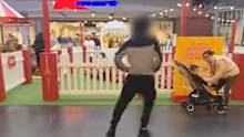 Families were left terrified as they watched the group throw punches and yell at each other right in front of the children’s play area.