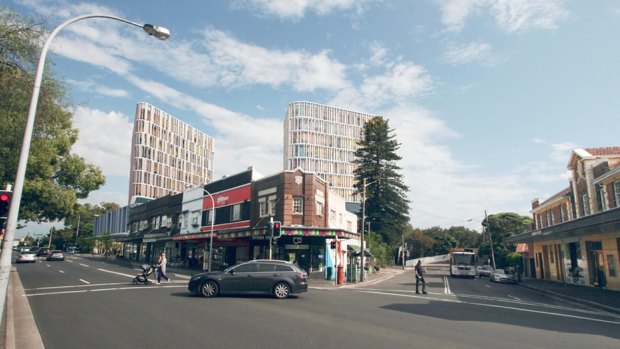 An artist's impression of the controversial twin towers proposed for a slice of land near Centennial Park at Bondi Junction. 