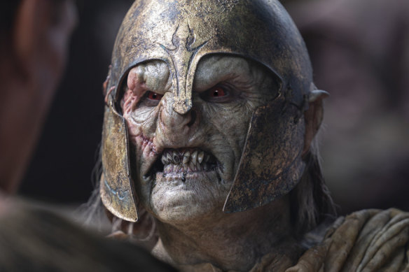 An Orc in The Lord of the Rings: The Rings of Power.