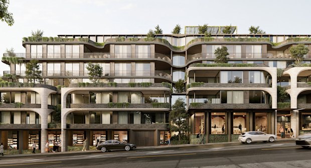 Render of the NPACT and Chapter Group’s apartment project at 1260-1272 Malvern Road.