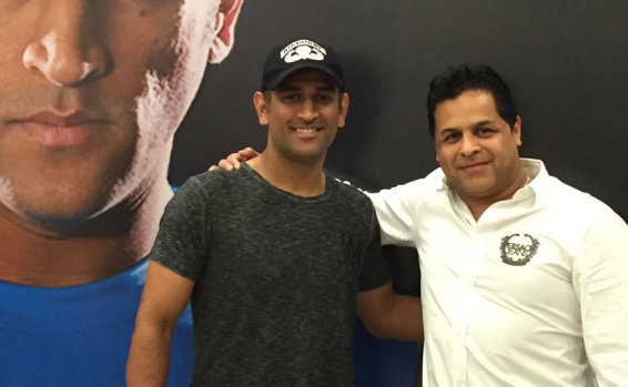 Indian great MS Dhoni with Kunal Sharma