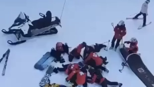 Snowboarders were injured after a fall from a Thredbo chairlift.