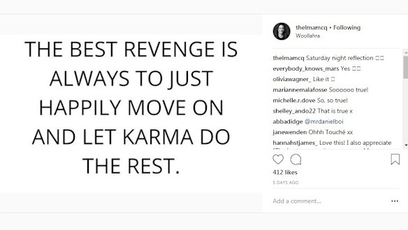 The Instagram posted by Thelma McQuillan, which is believed to be about Kellie Hush.