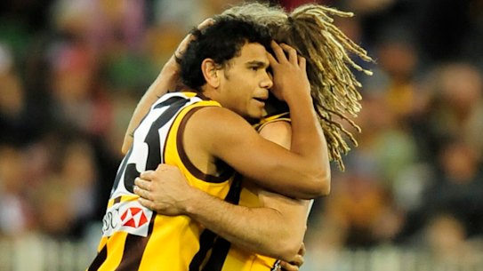 Chance Bateman and Cyril Rioli in 2008.