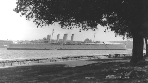 The HMAS Australia II in Sydney Harbour