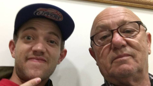Liam Anderson with his father, Rose Tattoo frontman Angry Anderson. 