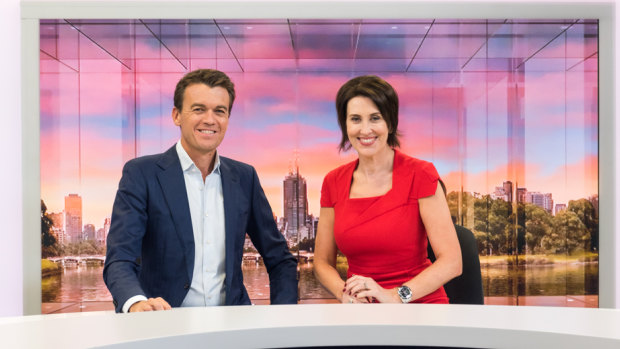 ABC News Breakfast co-hosts Virginia Trioli and Michael Rowland, whose program is about to celebrate 10 years on air. 