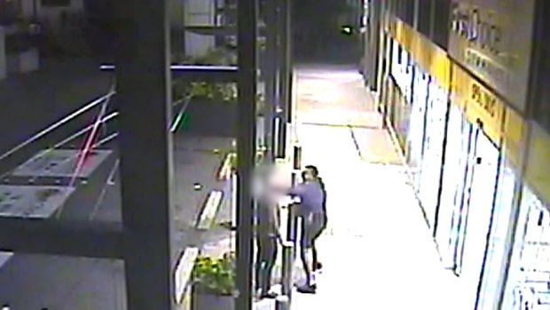 The CCTV camera showed an alleged stabbing outside the liquor store in Fortitude Valley.