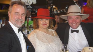 Gina Rinehart, with Coalition MPs Nigel Scullion and Barnaby Joyce at National Agriculture Day celebrations in 2017.